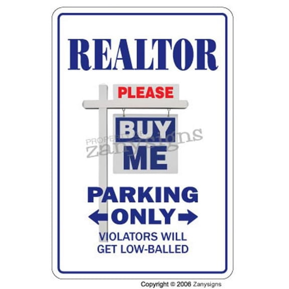 SignMission 8 x 12 in. Realtor Sign - Parking Street Real Estate Property Agent Sales Homes Morte