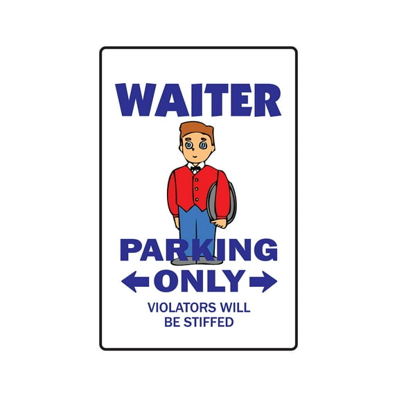 SignMission 8 x 12 in. Waiter Decal - Server Restaurant Uniform Waitstaff Bar Food