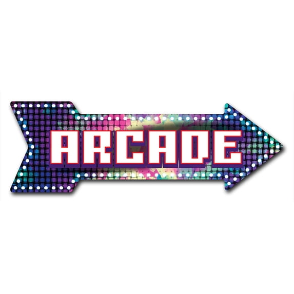 SignMission 8 x 24 in. Indoor & Outdoor Decor Direction Sticker Vinyl Wall Decals - Arcade - 24 in.