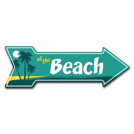 SignMission 8 x 24 in. Indoor & Outdoor Decor Direction Sticker Vinyl Wall Decals - At the Beach - 24 in.