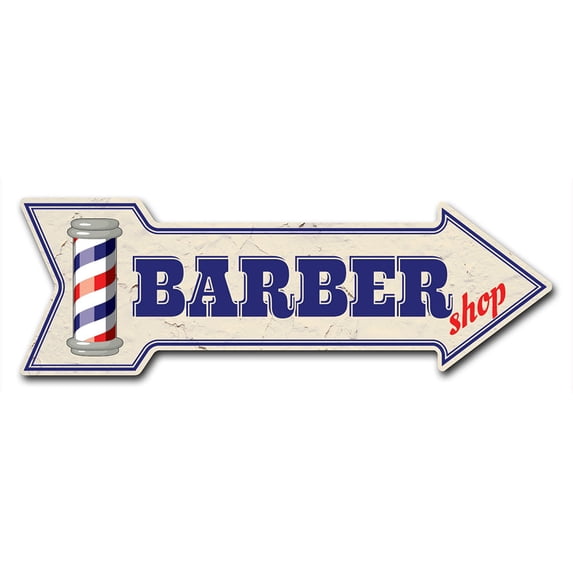 SignMission 8 x 24 in. Indoor & Outdoor Decor Direction Sticker Vinyl Wall Decals - Barber Shop 2 - 24 in.