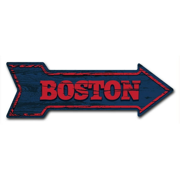 SignMission 8 x 24 in. Indoor & Outdoor Decor Direction Sticker Vinyl Wall Decals - Boston - 24 in.