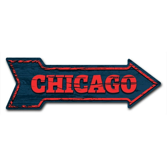 SignMission 8 x 24 in. Indoor & Outdoor Decor Direction Sticker Vinyl Wall Decals - Chicago - 24 in.