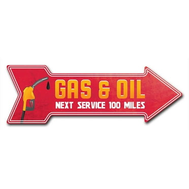 SignMission 8 x 24 in. Indoor & Outdoor Decor Direction Sticker Vinyl Wall Decals - Gas Oil - 24 in.
