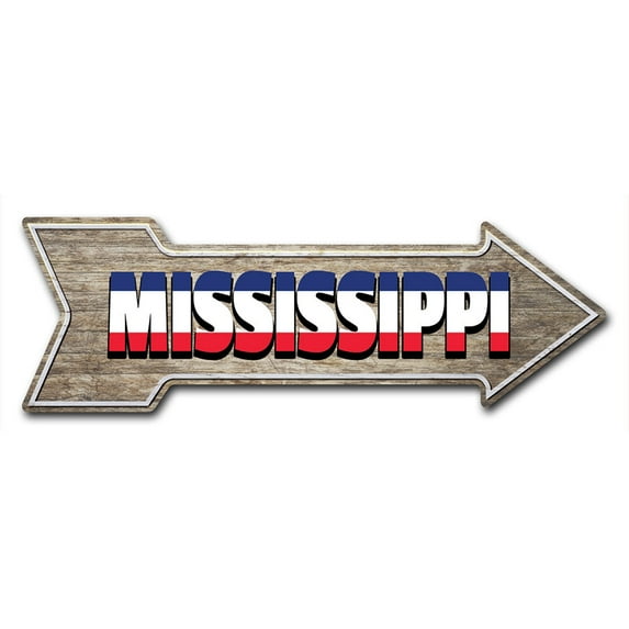 SignMission 8 x 24 in. Indoor & Outdoor Decor Direction Sticker Vinyl Wall Decals - Mississippi - 24 in.