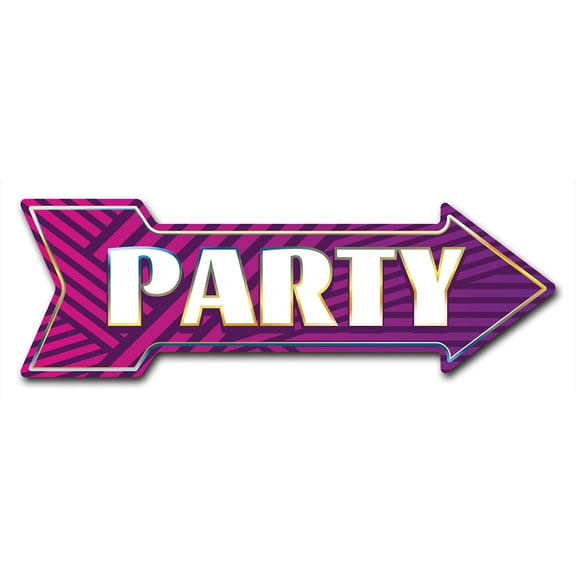 SignMission 8 x 24 in. Indoor & Outdoor Decor Direction Sticker Vinyl Wall Decals - Party 2 - 24 in.