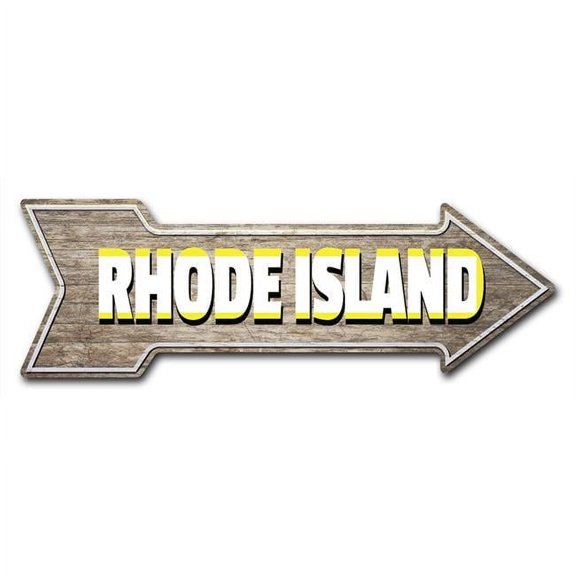 SignMission 8 x 24 in. Indoor & Outdoor Decor Direction Sticker Vinyl Wall Decals - Rhode Island - 24 in.
