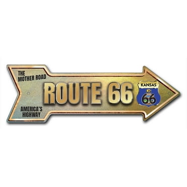SignMission 8 x 24 in. Indoor & Outdoor Decor Direction Sticker Vinyl Wall Decals - Route 66 Kansas - 24 in.