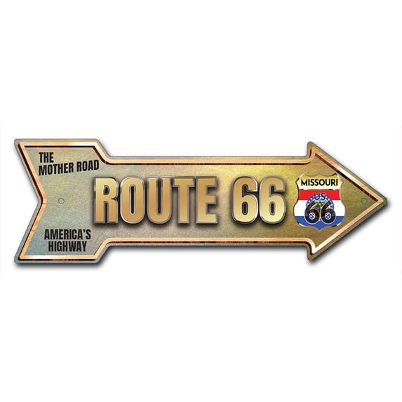 SignMission 8 x 24 in. Indoor & Outdoor Decor Direction Sticker Vinyl Wall Decals - Route 66 Missouri - 24 in.