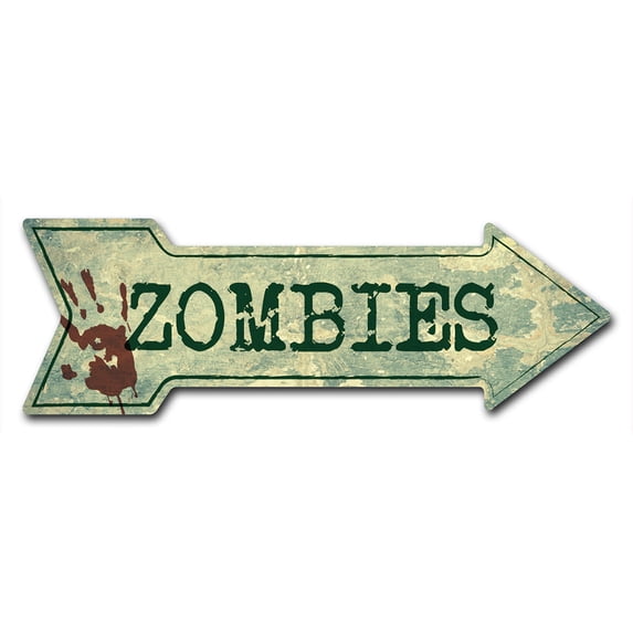 SignMission 8 x 24 in. Indoor & Outdoor Decor Direction Sticker Vinyl Wall Decals - Zombies - 24 in.
