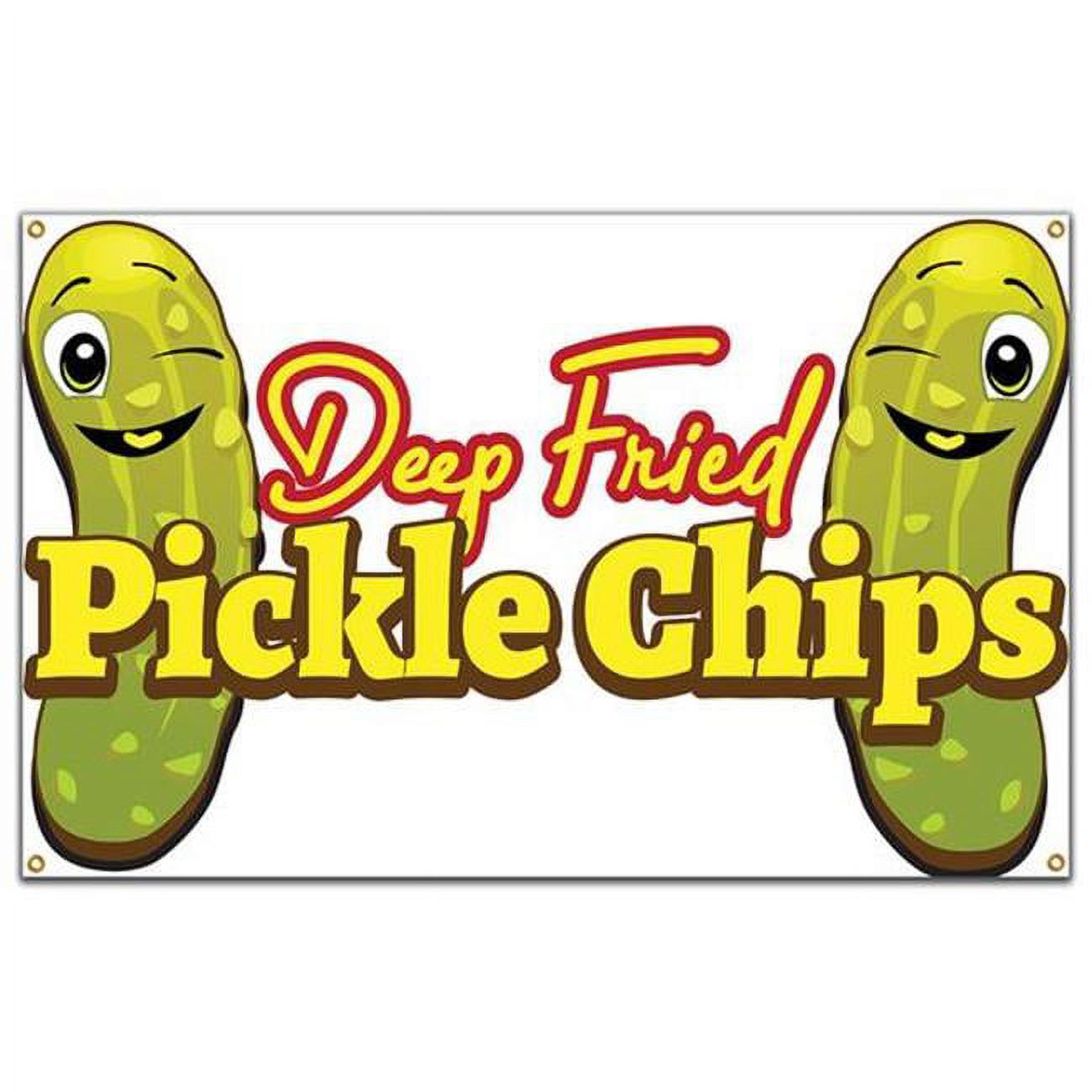 SignMission 96 in. Pickle Chips 2 Banner with Concession Stand Food