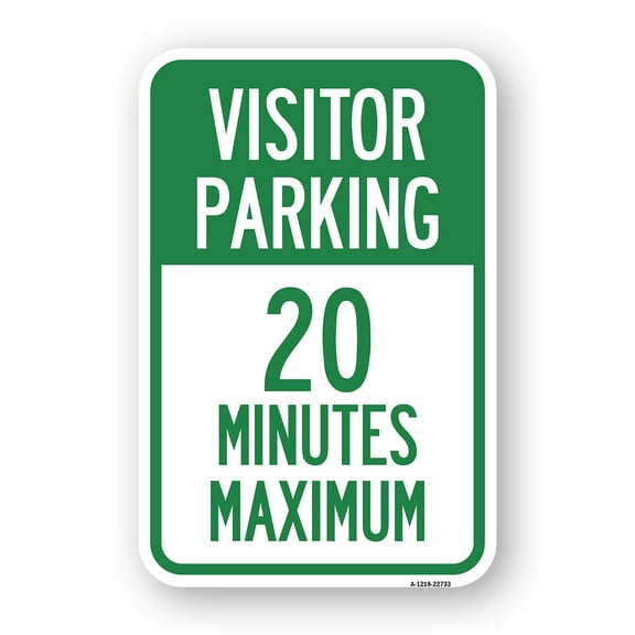 SignMission A-1218-22733 12 x 18 in. Aluminum Sign - Visitor Parking 20 Minutes Maximum