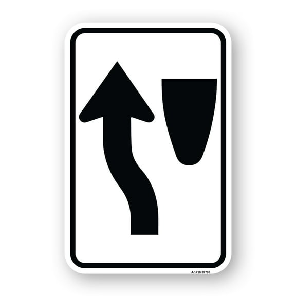 SignMission A-1218-22790 12 x 18 in. Aluminum Sign - Traffic Sign Keep Left Symbol
