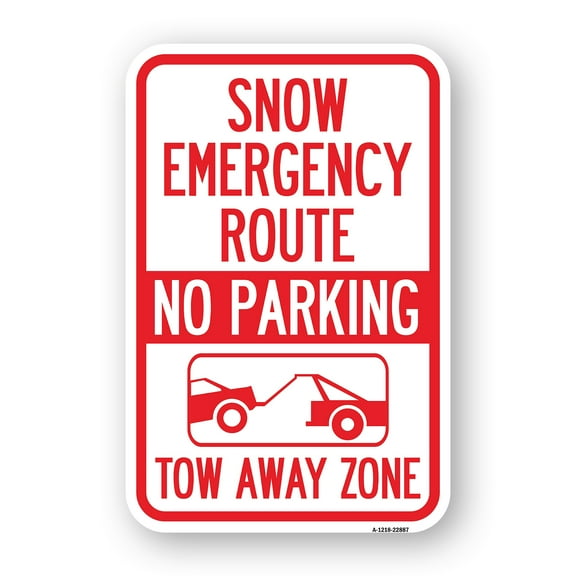 SignMission A-1218-22887 12 x 18 in. Aluminum Sign - Snow Emergency Route Tow Away Zone with Graphic