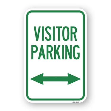 SignMission A-1218-23025 12 x 18 in. Aluminum Sign - Reserved Parking Sign Visitor Parking & Arrow Pointing Left & Right