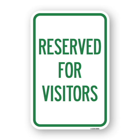 SignMission A-1218-23041 12 x 18 in. Aluminum Sign - Reserved Parking Sign Reserved Parking for Visitors