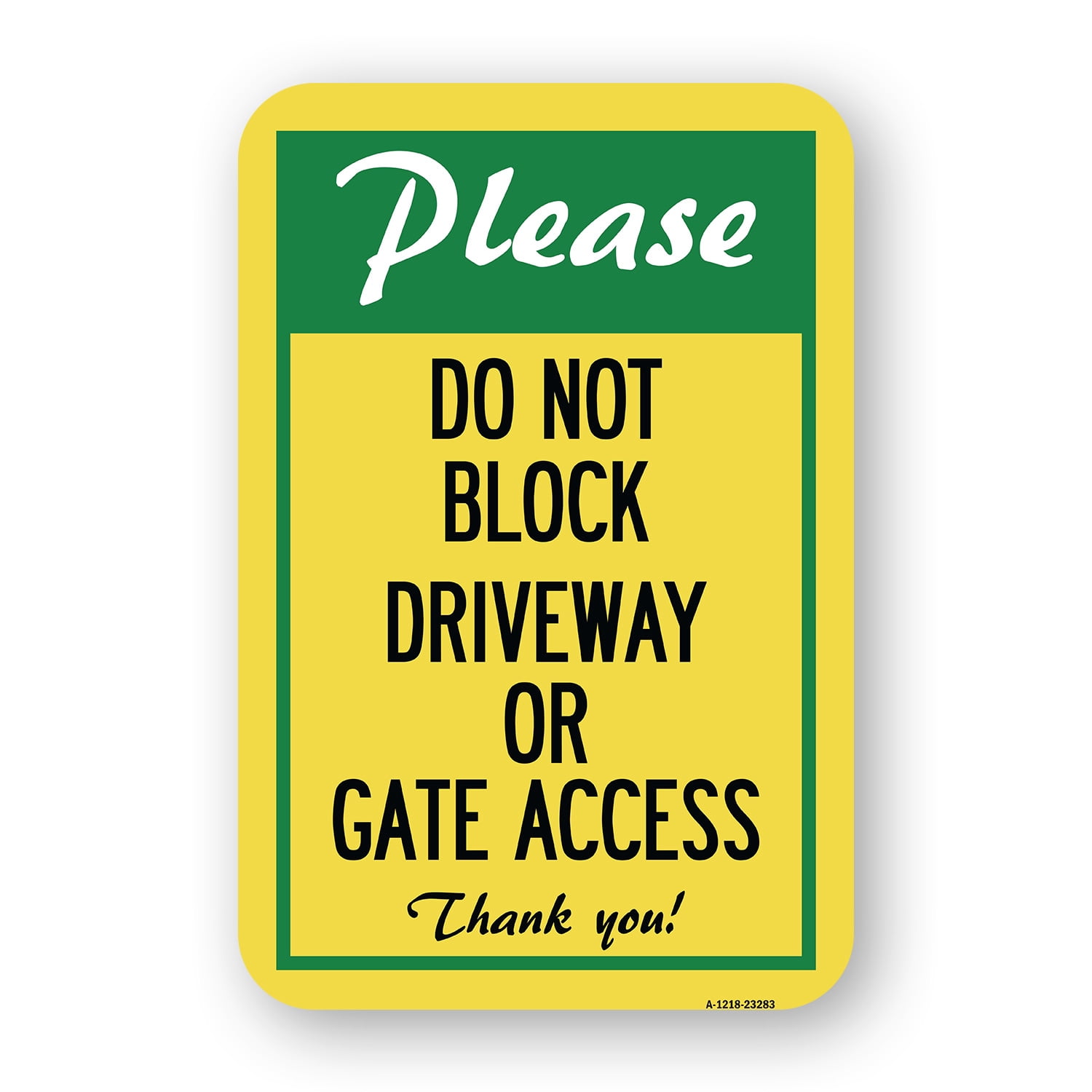 SignMission A-1218-23283 12 x 18 in. Aluminum Sign - Please Do Not ...