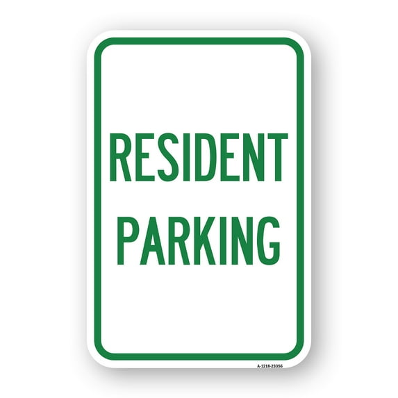 SignMission A-1218-23356 12 x 18 in. Aluminum Sign - Parking Sign Resident Parking
