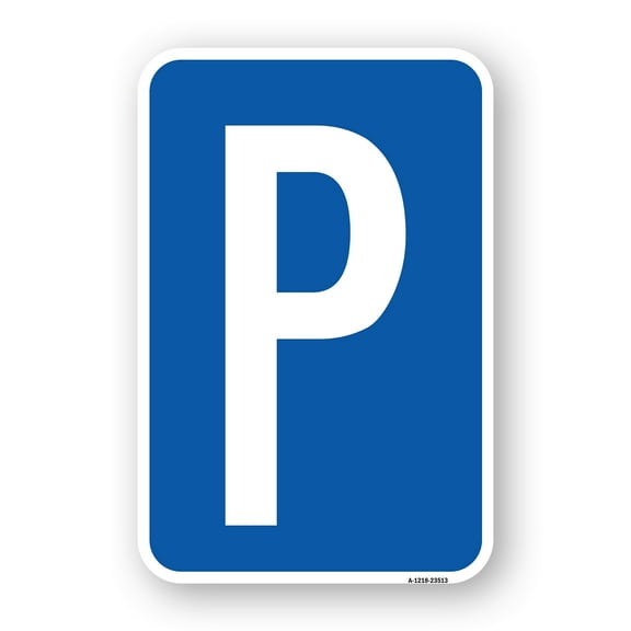 SignMission A-1218-23513 12 x 18 in. Aluminum Sign - Parking Sign P Symbol