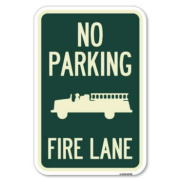 SignMission A-1218-23739 12 x 18 in. Aluminum Sign - No Parking Fire Lane with Fire Truck Symbol