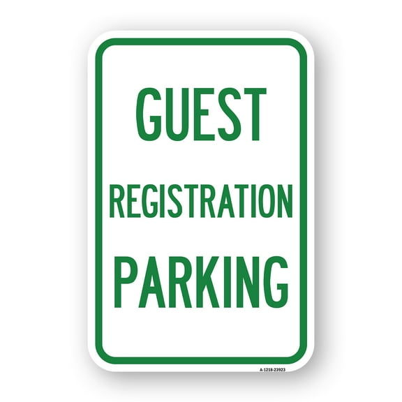 SignMission A-1218-23923 12 x 18 in. Aluminum Sign - Guest Registration Parking