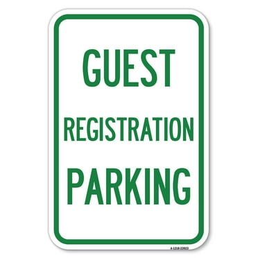 SignMission A-1218-23923 12 x 18 in. Aluminum Sign - Guest Registration Parking