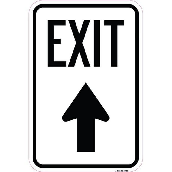 SignMission A-1218-24030 12 x 18 in. Aluminum Sign - Exit Sign Exit with Up Arrow