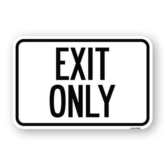 SignMission A-1218-24034 12 x 18 in. Aluminum Sign - Exit Only