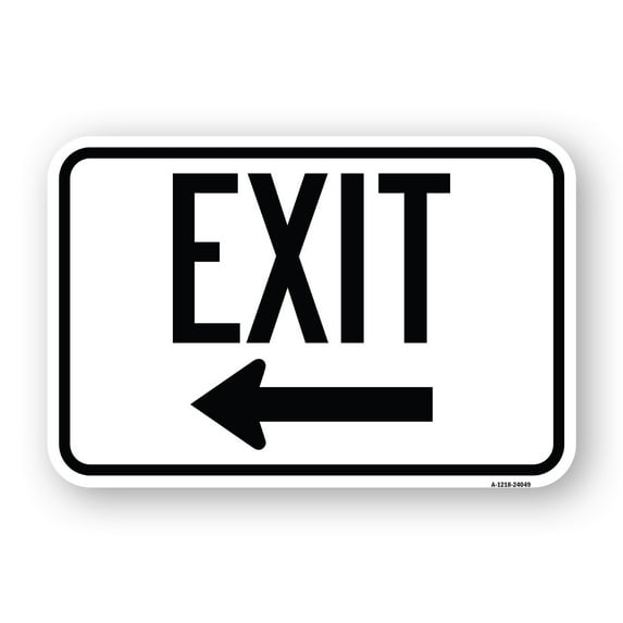 SignMission A-1218-24049 12 x 18 in. Aluminum Sign - Exit with Left Arrow 2