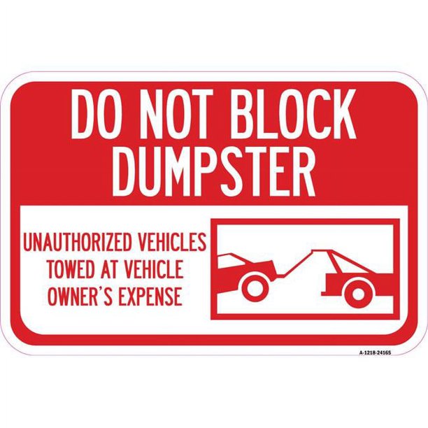 SignMission A-1218-24165 12 x 18 in. Aluminum Sign - Do Not Block ...