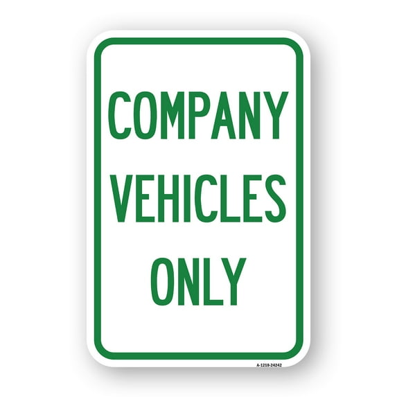SignMission A-1218-24242 12 x 18 in. Aluminum Sign - Company Vehicles Only
