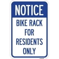 thumbnail image 1 of SignMission A-1218-24307 12 x 18 in. Aluminum Sign - Bike Rack for Residents Only, 1 of 4