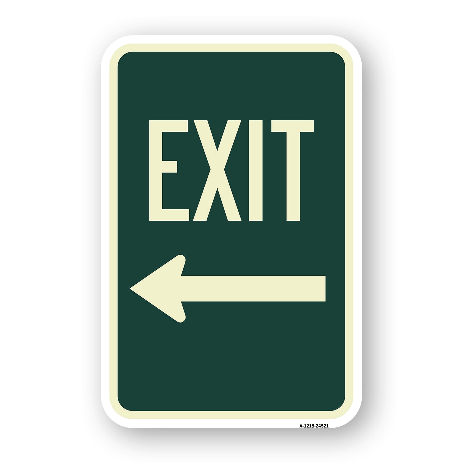 SignMission A-1218-24521 12 x 18 in. Aluminum Sign - Exit with Left ...