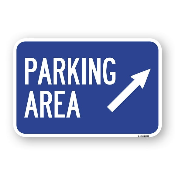 SignMission A-1218-24613 12 x 18 in. Aluminum Sign - Parking Area with Up Right Arrow Symbol