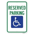 thumbnail image 1 of SignMission A-1218-24773 12 x 18 in. Aluminum Sign - Reserved Parking with Handicapped Symbol, 1 of 4