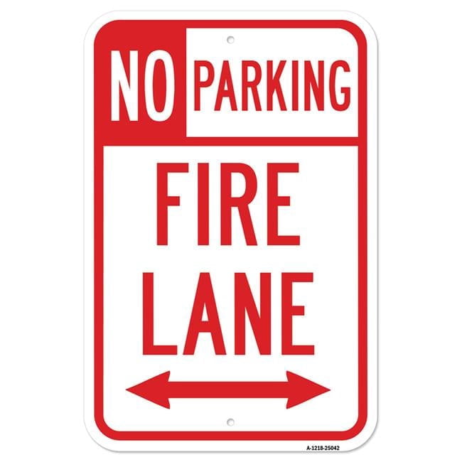 SignMission A-1218-25042 12 x 18 in. Aluminum Sign - No Parking Fire ...