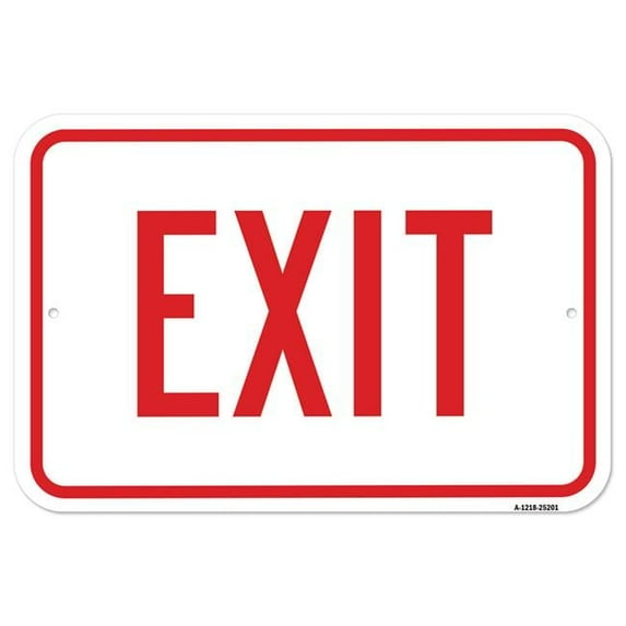 SignMission A-1218-25201 12 x 18 in. Aluminum Sign - Exit