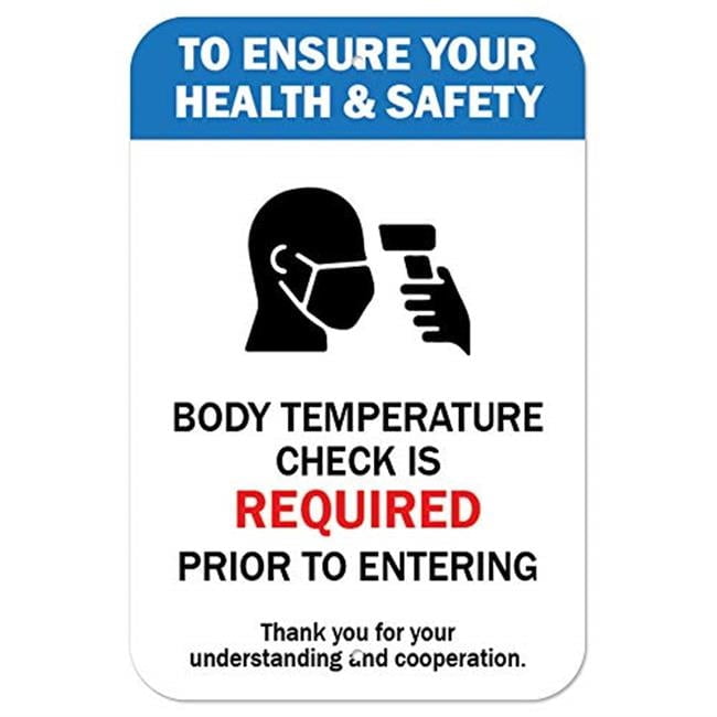 SignMission A-1218-25435 Public Safety Sign - Body Temperature Check is ...