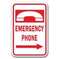 thumbnail image 1 of SignMission A-1218 911 - Emergency Right 12 x 18 in. Emergency Phone with Right Arrow Heavy Gauge Aluminum Sign, 1 of 4