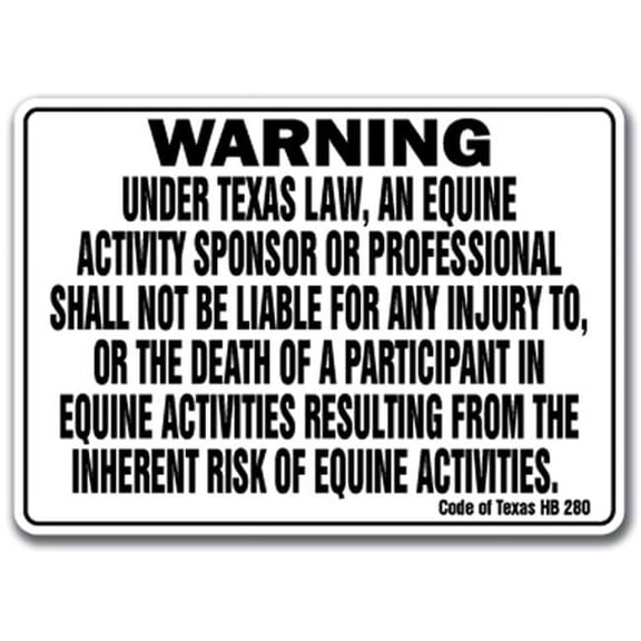 SignMission A-1218 Equine - Texas 12 x 18 in. Texas Equine Aluminum Sign