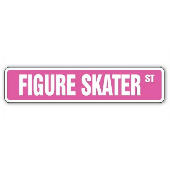 SignMission A-18-SS-Figure Skater Figure Skater Aluminum Street Sign for Ice Skate Outfit Teacher Coach