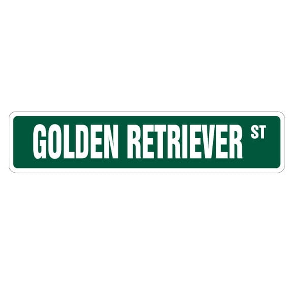 SignMission A-18-SS-GOLDEN RETRIEVER Golden Retriever Aluminum Street Sign for Dog Puppy Breeder Pet Yard