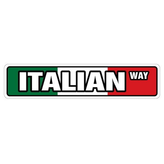 SignMission A-18-SS-Italian Italian Flag Aluminum Street Sign for Italy Italiano Flags Pride Restaurant