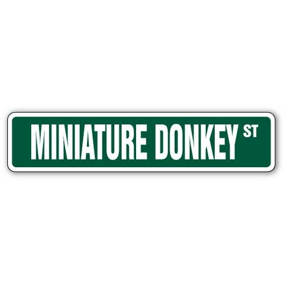 SignMission A-18-SS-Miniature Donkey 4 x 18 in. Miniature Donkey Aluminum Street Sign