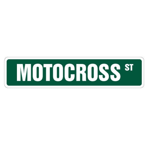 SignMission A-18-SS-Motocross Motocross Aluminum Street Sign for Dirtbike Motorcycle Garage Motor Cycle