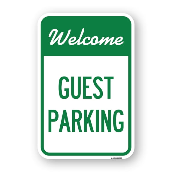 SignMission A-1824-22705 18 x 24 in. Aluminum Sign - Welcome Guest Parking