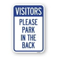 thumbnail image 1 of SignMission A-1824-22719 18 x 24 in. Aluminum Sign - Visitors Please Park in the Back, 1 of 4
