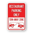 thumbnail image 1 of SignMission A-1824-22978 18 x 24 in. Aluminum Sign - Restaurant Parking Only Tow-Away Zone with Car Tow Graphic, 1 of 4