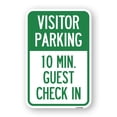 thumbnail image 1 of SignMission A-1824-23018 18 x 24 in. Aluminum Sign - Reserved Parking Sign Visitor Parking 10 Min. Guest Check In, 1 of 4