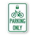 thumbnail image 1 of SignMission A-1824-23410 18 x 24 in. Aluminum Sign - Parking Only with Cycle & Lock Symbol, 1 of 4